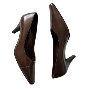 Women’s Leather‎ Low Heel Pumps Chocolate Brown MX 6.5 US 9.5